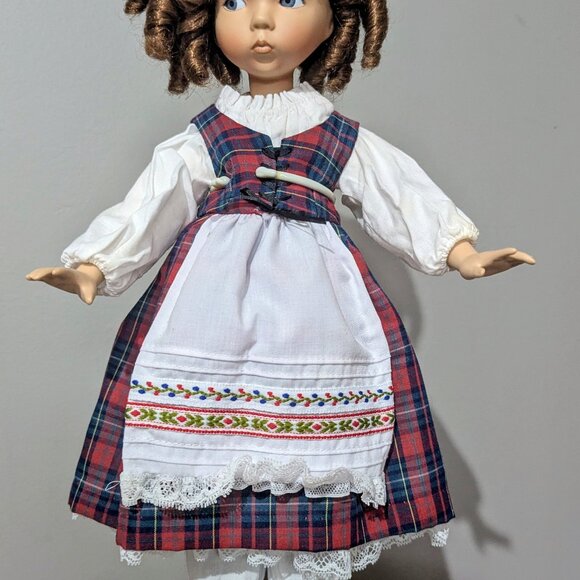 Dianne Effner Other - Dianne Effner Porcelain Doll – 1996P – Handcrafted Collectible in Plaid Dress